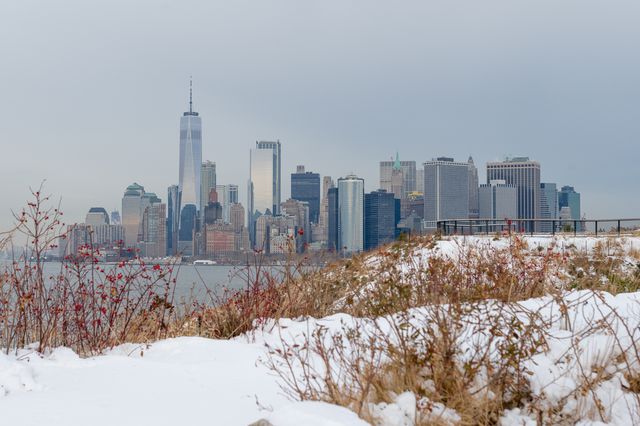 Governors Island in the snow